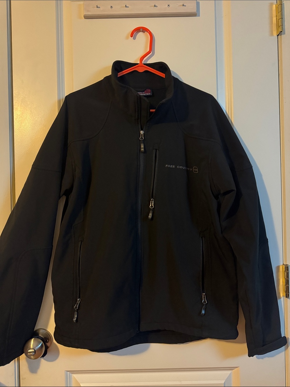 Free Country Men's Softshell Jacket Weather Resistant Insulated Fleece MED black
